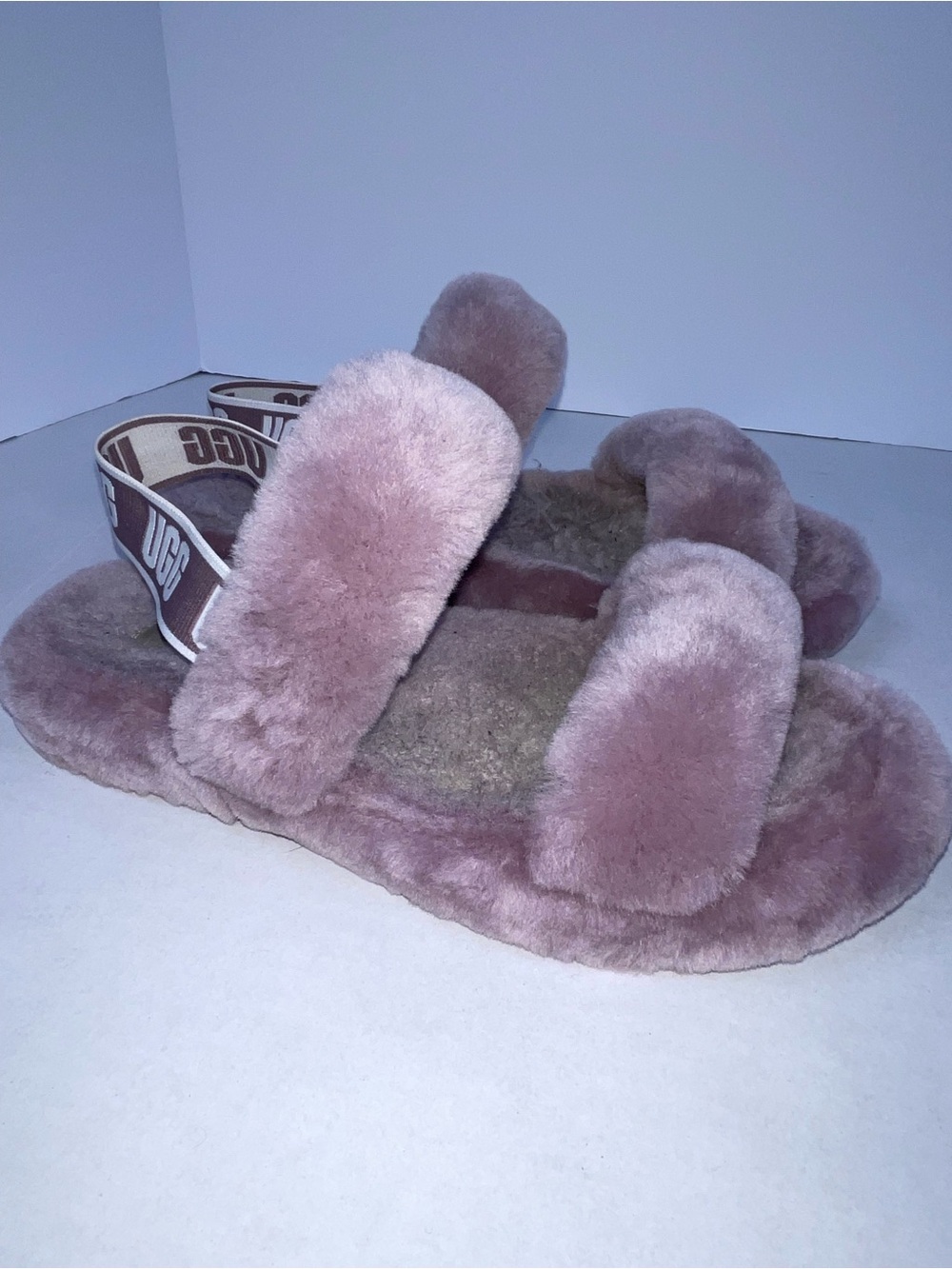 UGG Oh Yeah Purple Lavender Fluffy Slide Sandals 5